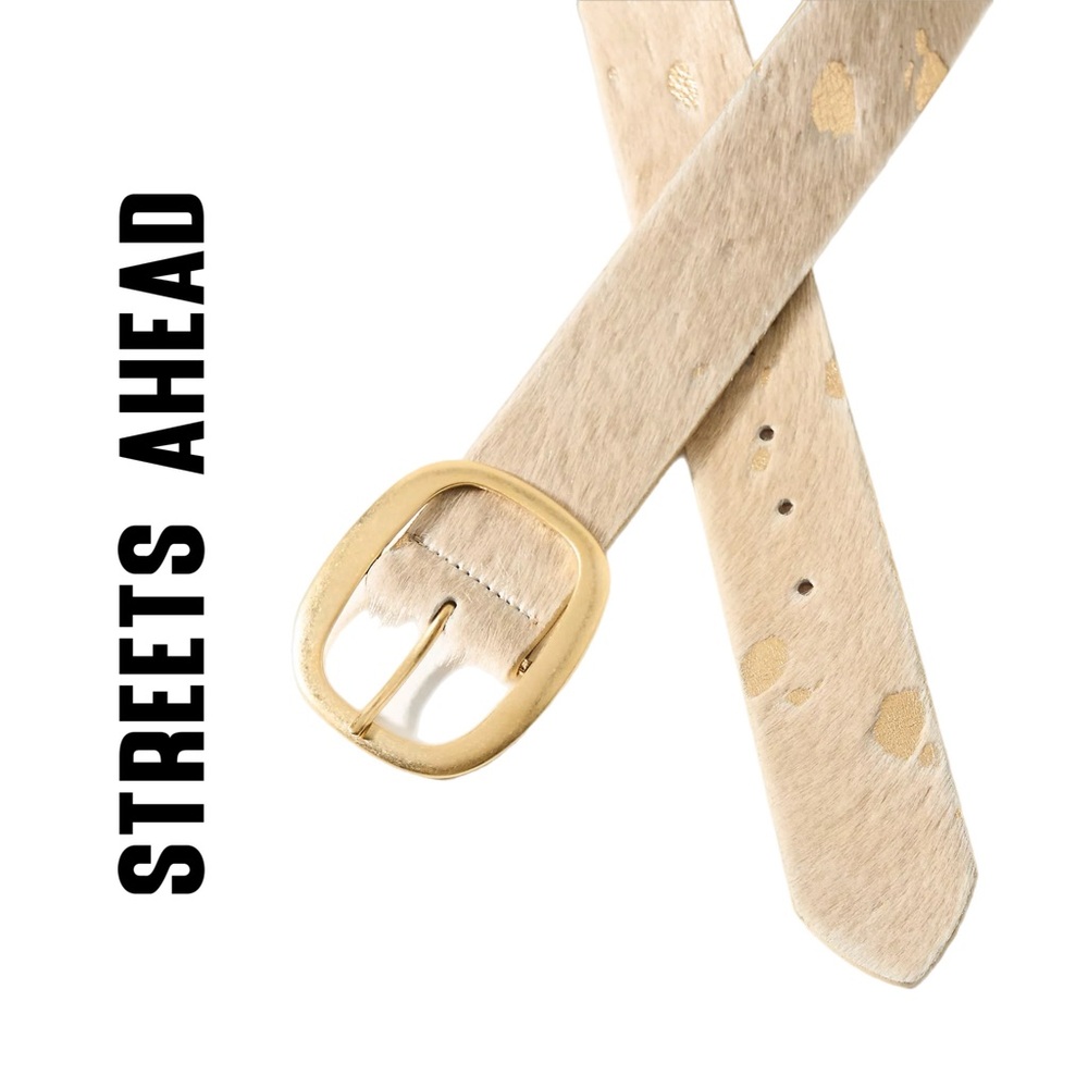 Anthropologie Streets Ahead Distressed Animal Print Belt